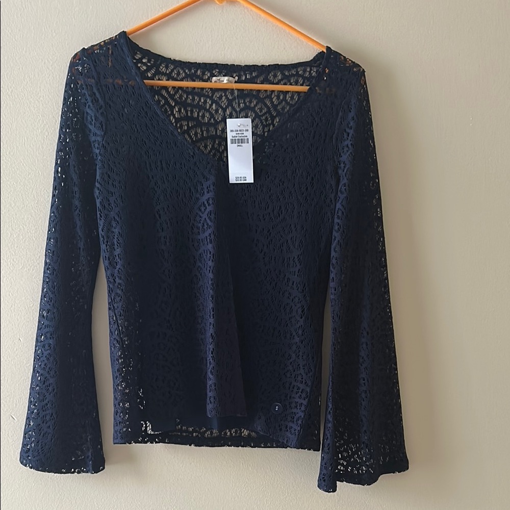 Hollister Navy Lace Top